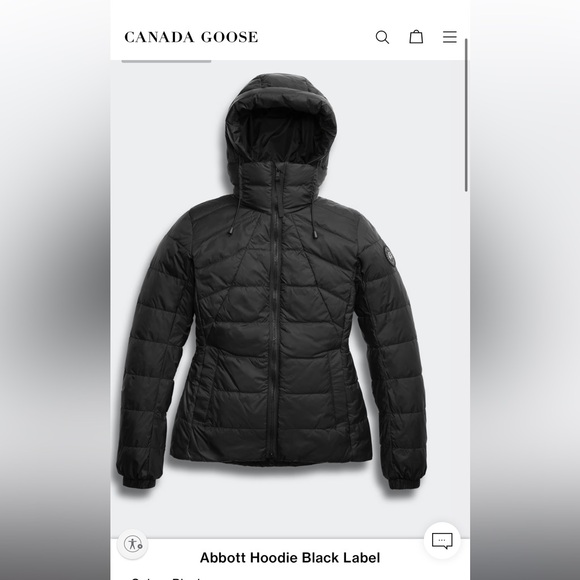 NWT Canada Goose Women's Abbott Black Puffer Jacket